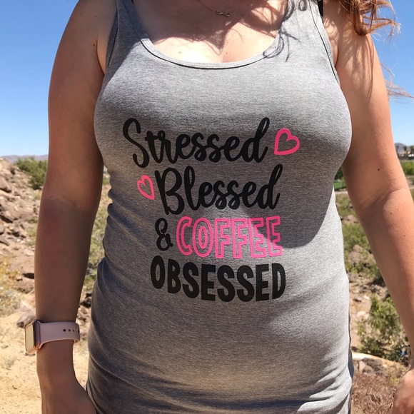 Stressed, Blessed & Coffee Obsessed Tank Top - Picture 2 of 6